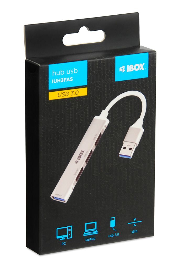 iBox IUH3FAS 4-port USB3.0 HUB Silver