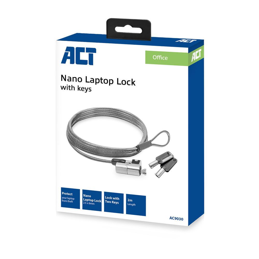 ACT AC9030 Nano Laptop Lock with keys