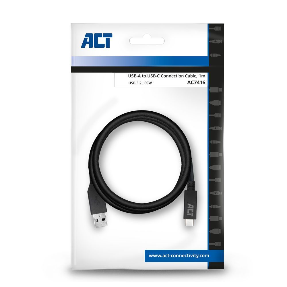 ACT AC7416 USB-A to USB-C 1m Black