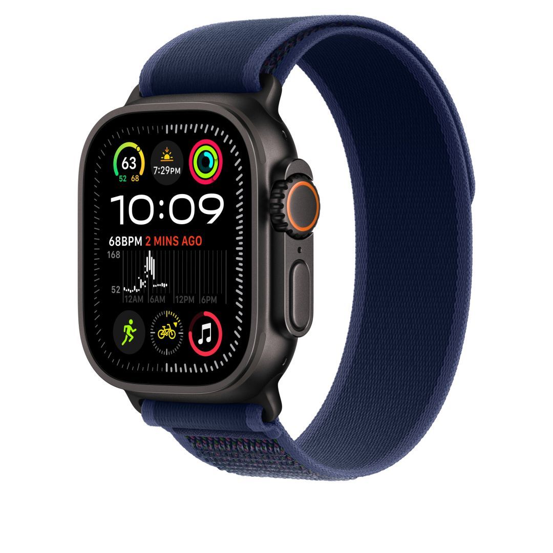 Apple Watch 49mm Trail Loop Blue Black Titanium Finish M/L