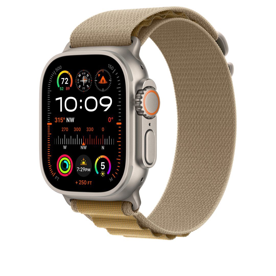 Apple Watch 49mm Loop Tan-Natural Titanium Large