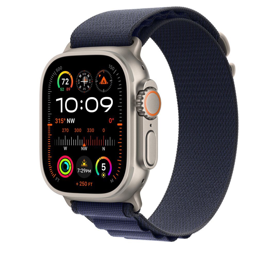 Apple Watch 49mm Loop Navy Alphine-Natural Titanium Large