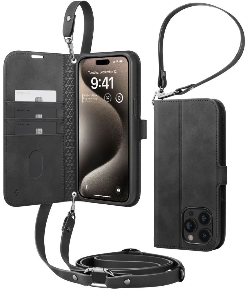 Spigen Wallet S Pro for iPhone 15 Pro Max Black