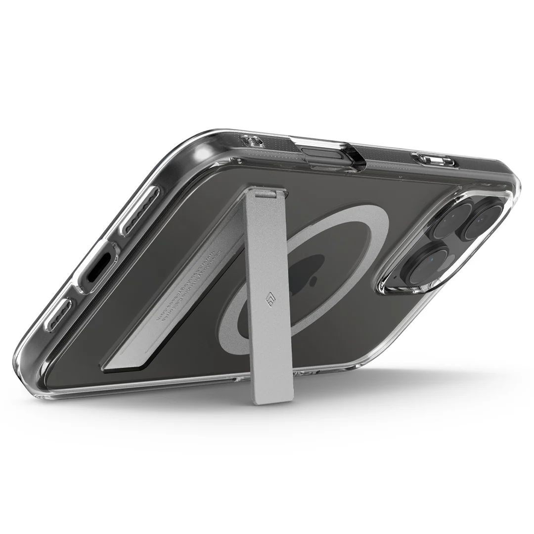 Spigen Caseology Capella MagSafe Kickstand case iPhone 16 Pro Clear Gray