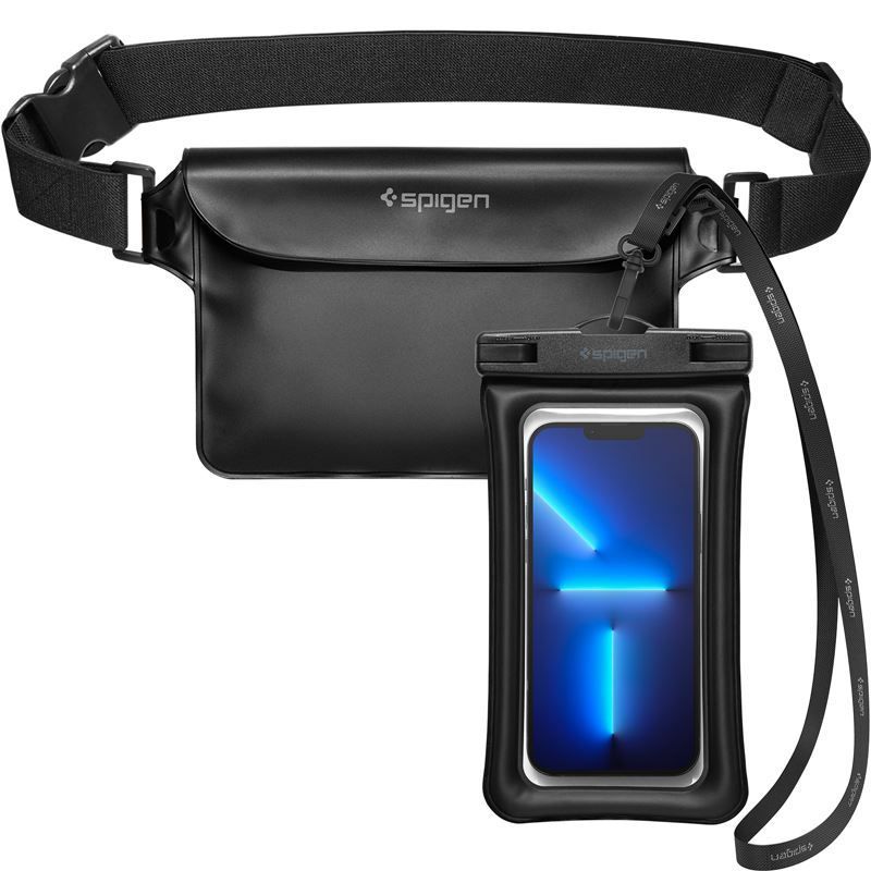 Spigen Aqua Shield WaterProof Floating Case + WaterProof Waist Bag A621 Set Black