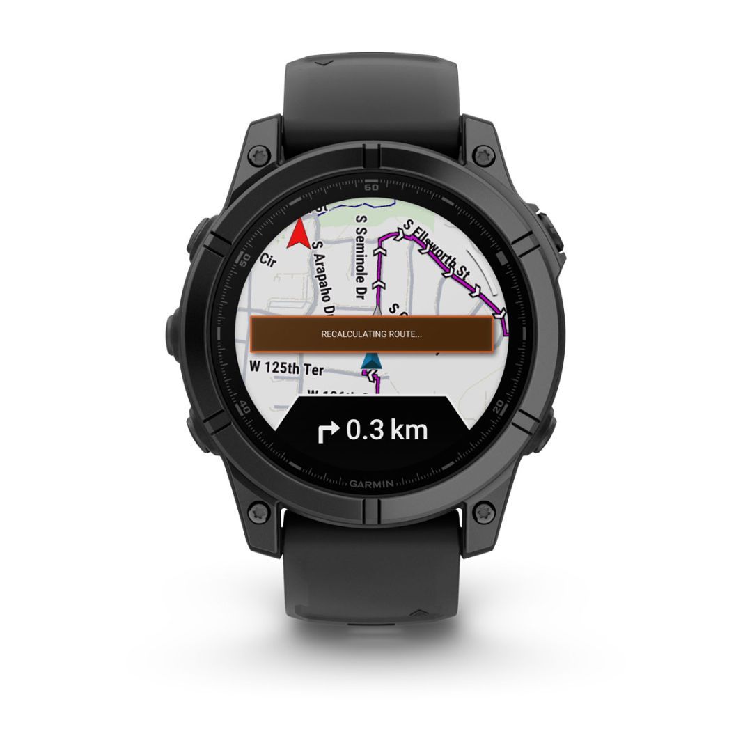 Garmin Fenix E Slate Grey steel with Black silicone band