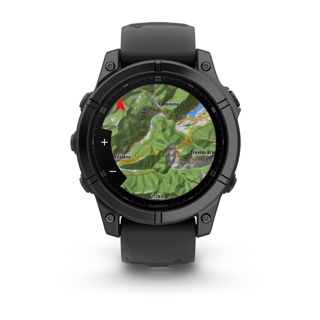 Garmin Fenix E Slate Grey steel with Black silicone band