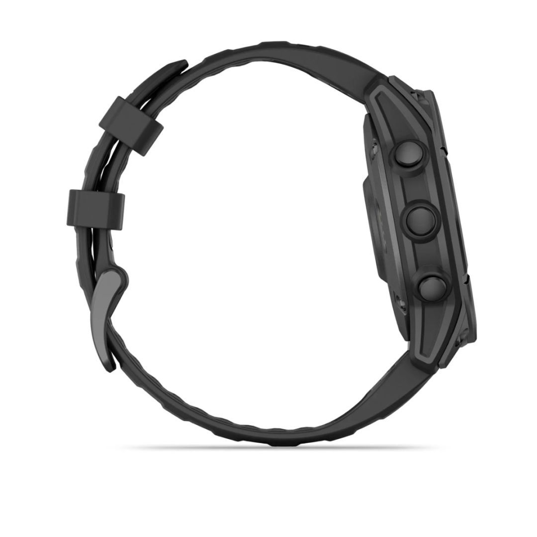 Garmin Fenix E Slate Grey steel with Black silicone band