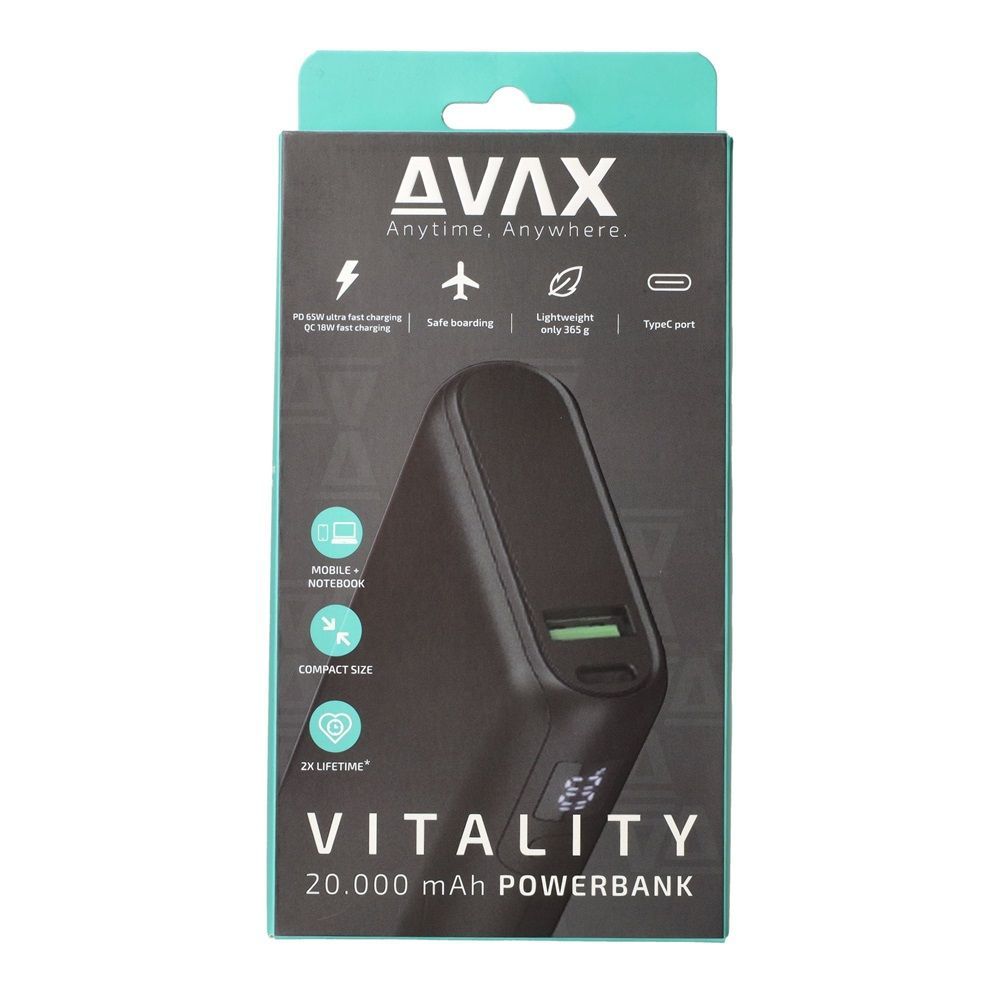 Avax PB202B VITALITY 20000mAh PowerBank Black