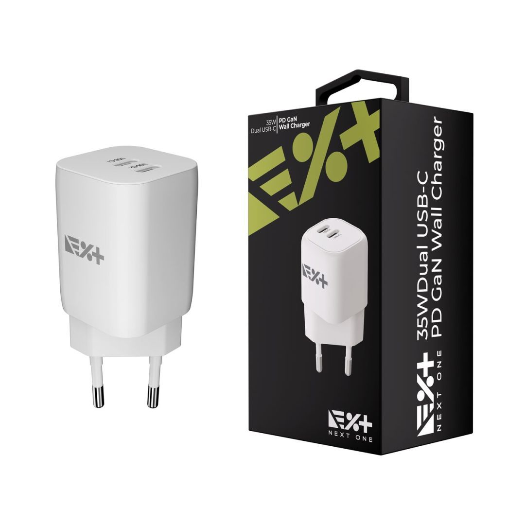 Next One 35W DUAL GAN WALL CHARGER White