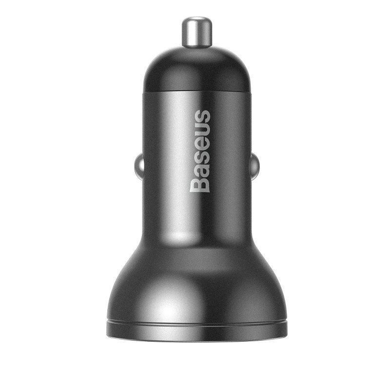 Baseus 2USB 4,8A 24W autós töltő LCD kijelzővel Black