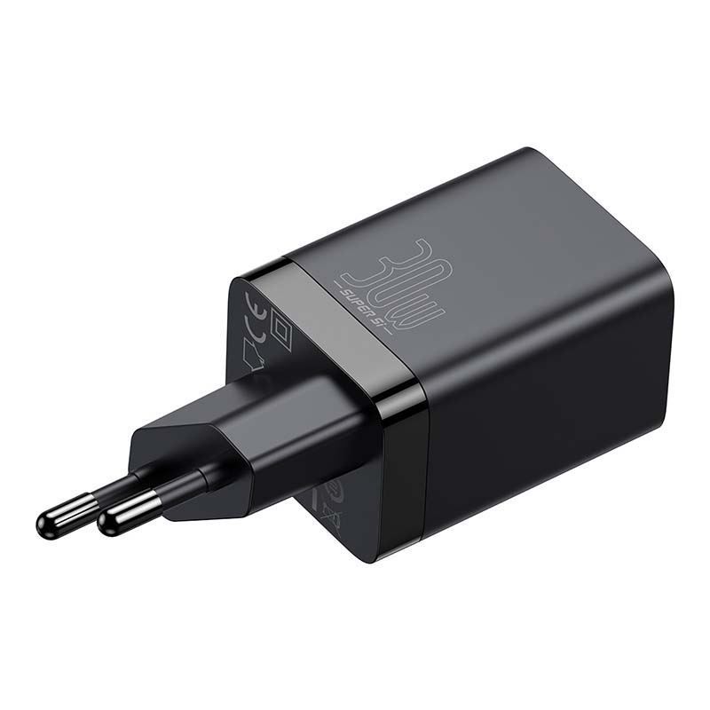 Baseus Super Si Pro Quick Charger USB + USB-C 30W Black