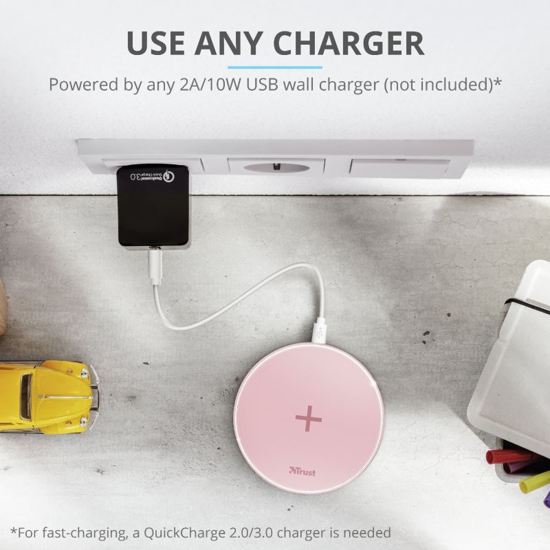 Trust Qylo Fast Wireless Charging Pad 7.5/10W Pink