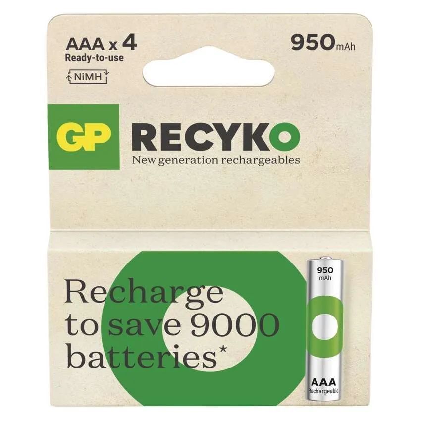 GP ReCyko 950mAh AAA Ni-MH akkumulátor 4db/csomag