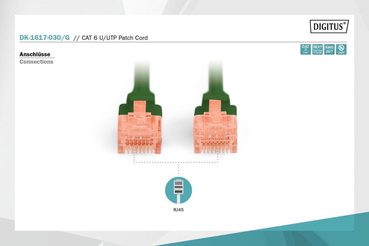 Digitus CAT6 U-UTP Patch Cable 3m Green