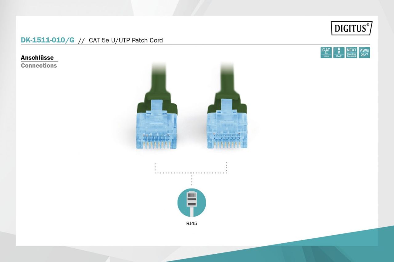 Digitus CAT5e U-UTP Patch Cable 1m Green