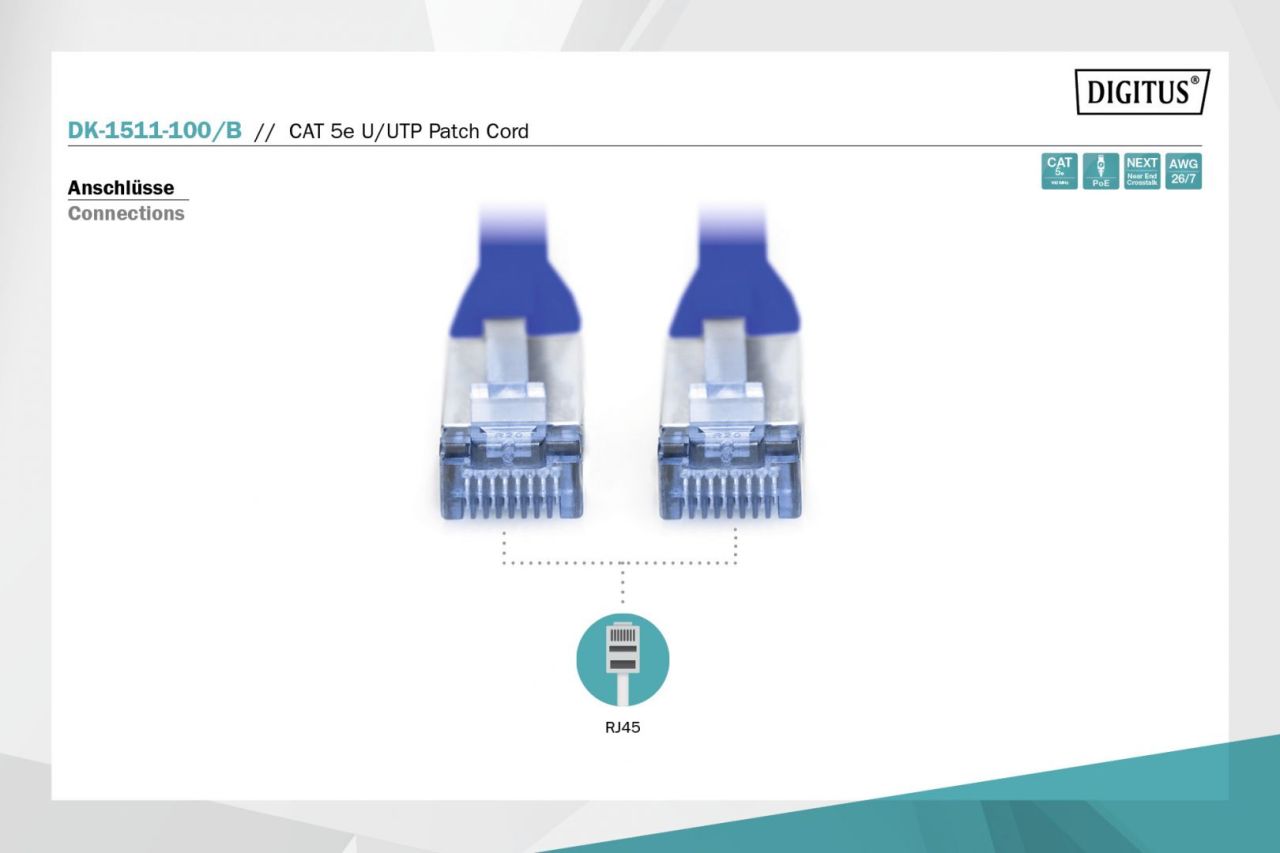 Digitus CAT5e U-UTP Patch Cable 10m Blue