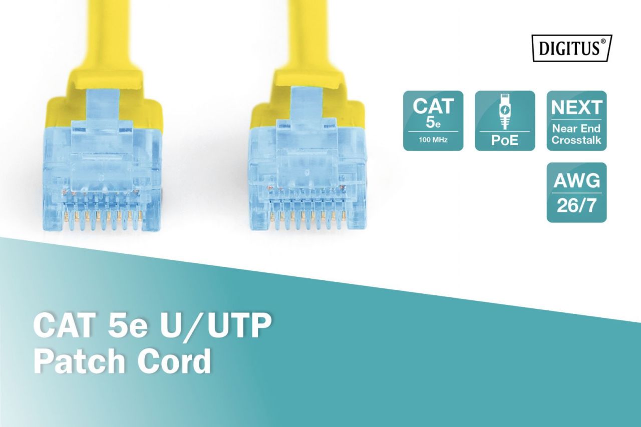 Digitus CAT5e U-UTP Patch Cable 3m Yellow