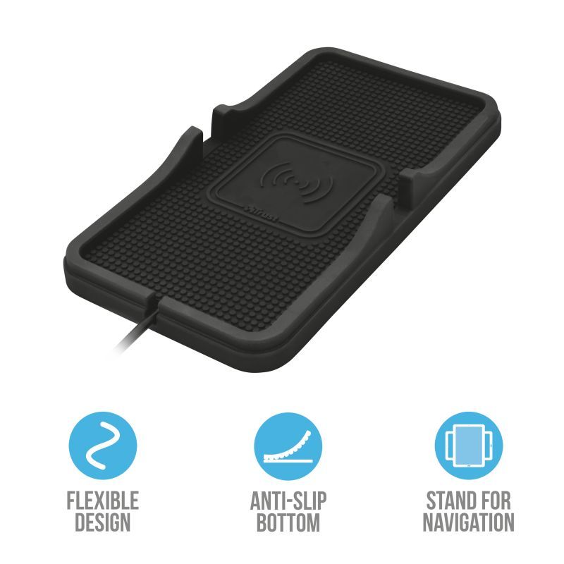 Trust Flexo Wireless Charging Car Mat Black