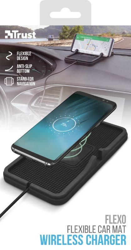 Trust Flexo Wireless Charging Car Mat Black