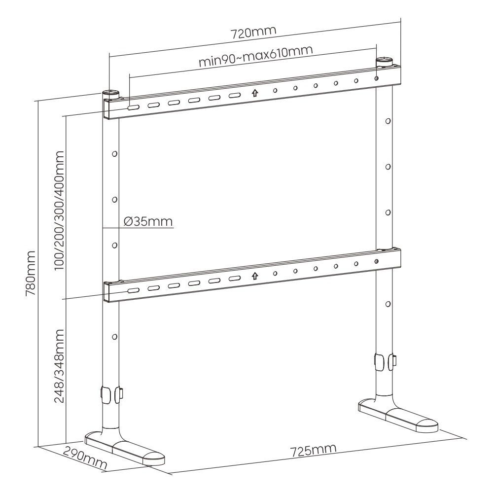 Stansson WM-4975 Stand mount 49"-75" Black