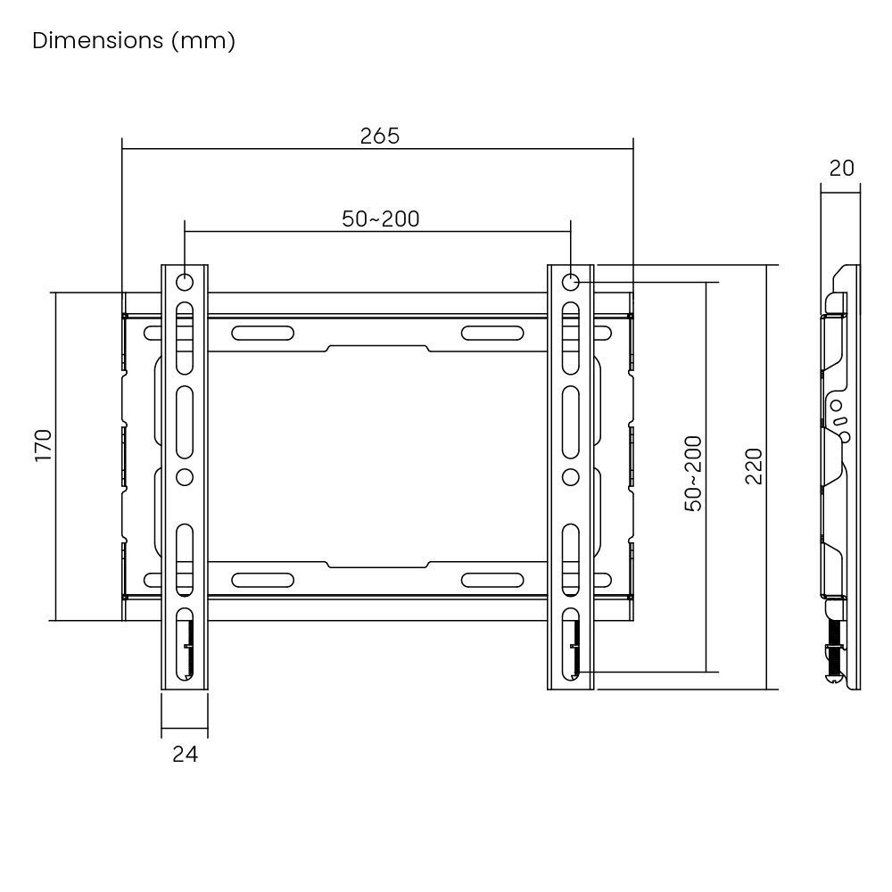 Stansson WM-2343 TV Wall mount 23"-43" Black