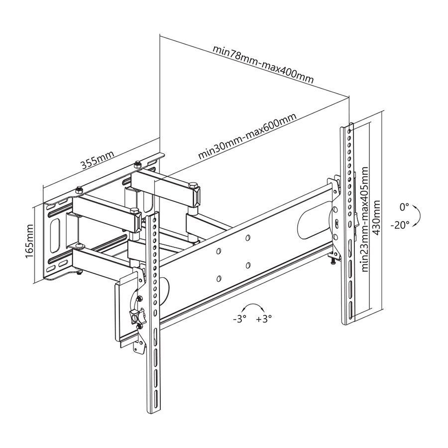 Stell SHO 4620 TV Wall Mount Fix 37"-70" Black