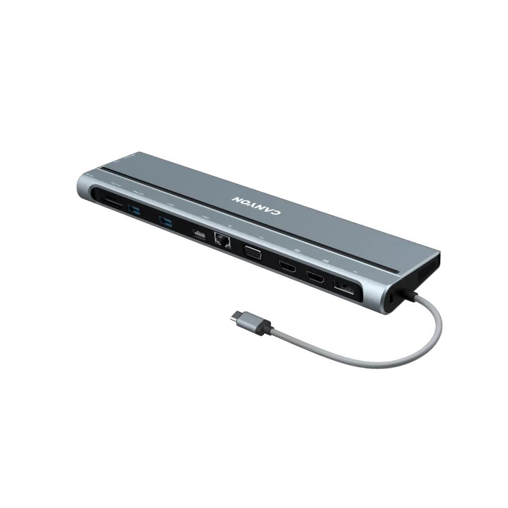 Canyon CNS-HDS90 14 port USB-C Hub Aluminium Silver