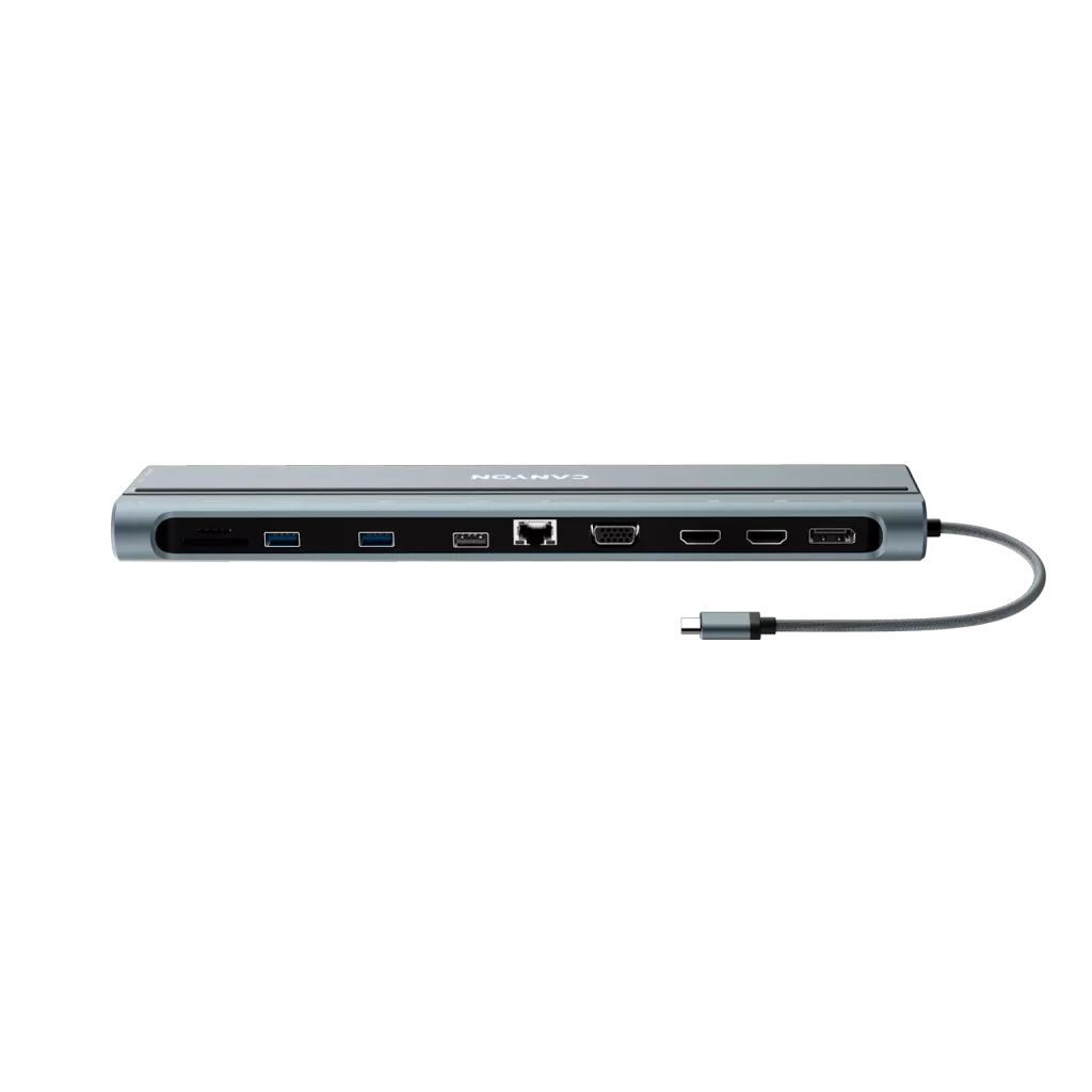 Canyon CNS-HDS90 14 port USB-C Hub Aluminium Silver