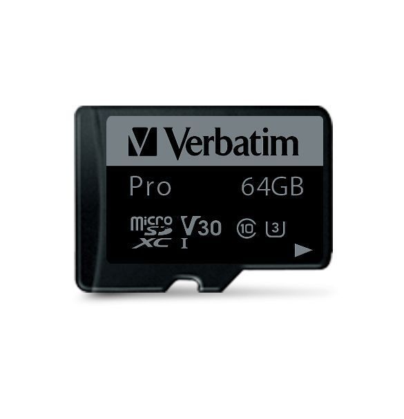 Verbatim 64GB microSDXC Pro Class 10 U3 V30 + adapterrel