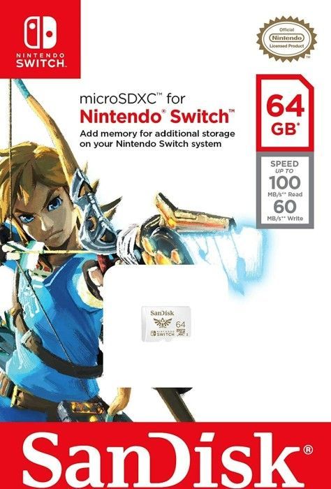 Sandisk 64GB microSDXC UHS-I V30 U3 For Nintendo Switch adapter nélkül