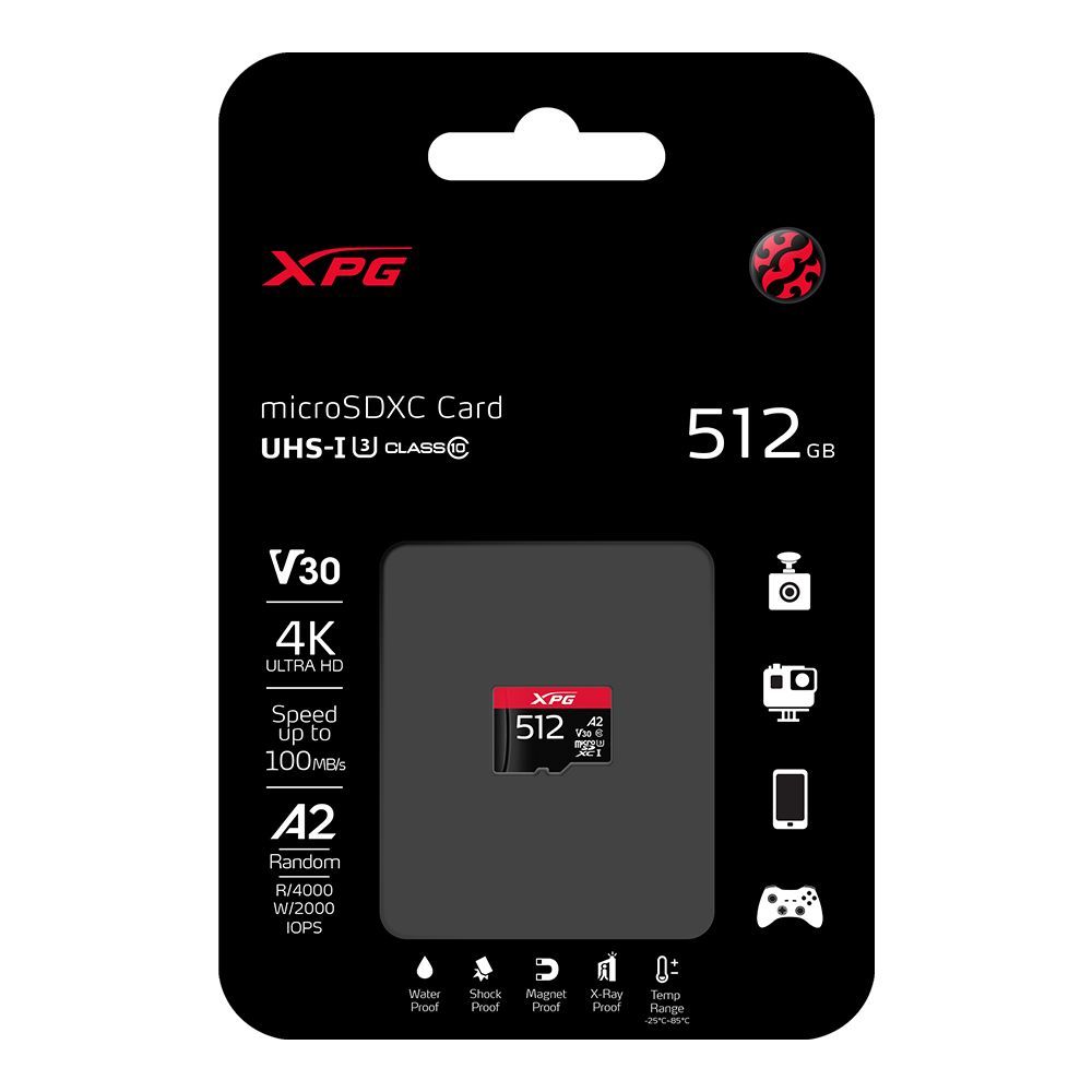 A-Data 512GB microSDXC XPG Class 10 UHS-I V30 A2 adapter nélkül