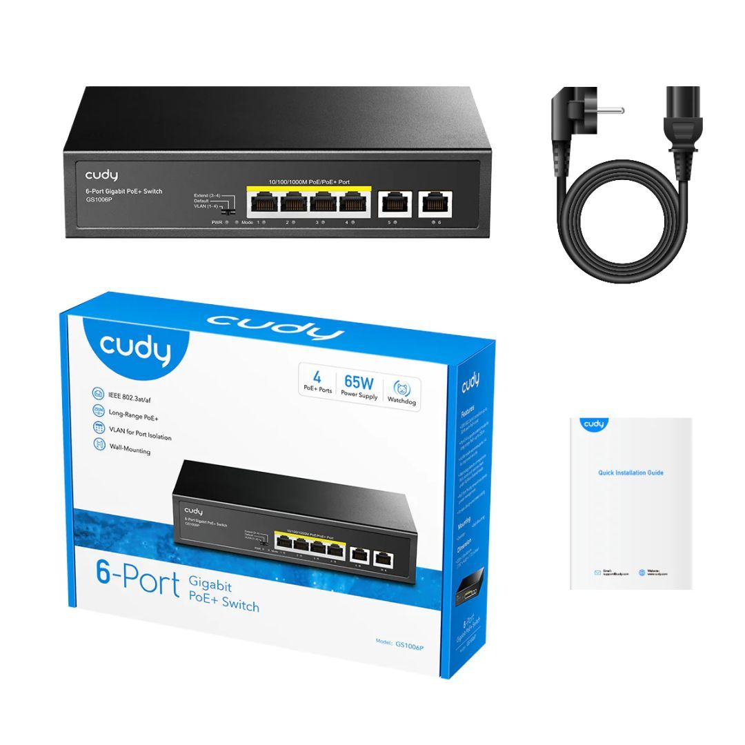 Cudy GS1006P 4-GbE PoE Switch with 2 Uplink GbE