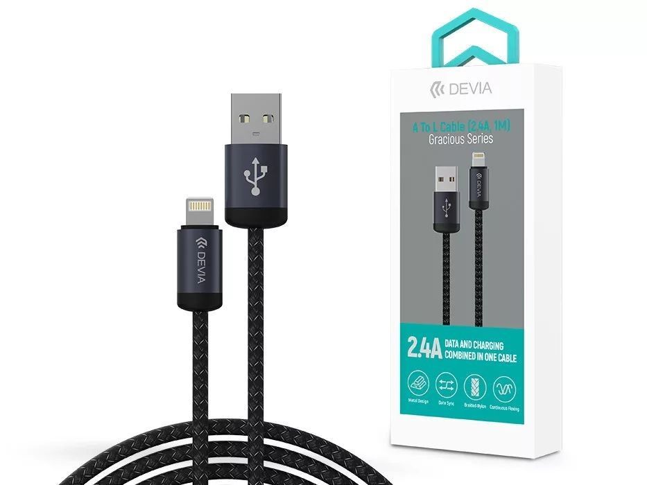 Devia ST108035 Gracious v2 12W USB/Lightning cable 1m Black