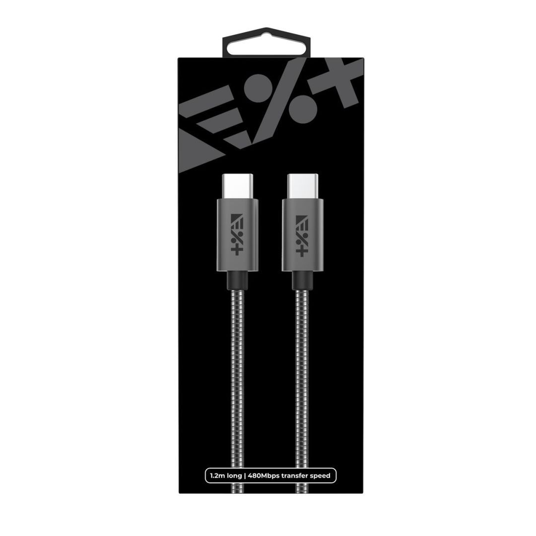 Next One Metallic USB-C to USB-C Cable Space Gray