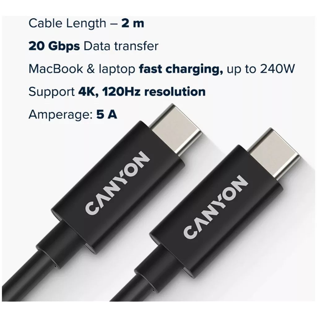 Canyon UC-42 USB4.0 full featured cable 2m Black