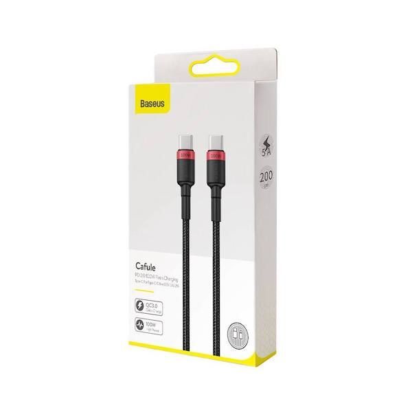 Baseus Cafule Type-C/Type-C 100W Cable 2m Black/Red