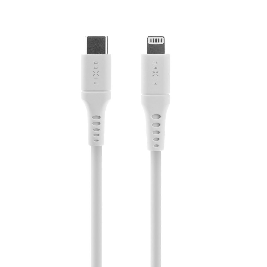 FIXED Liquid Silicone Cable USB-C/Lightning, 1,2m, white