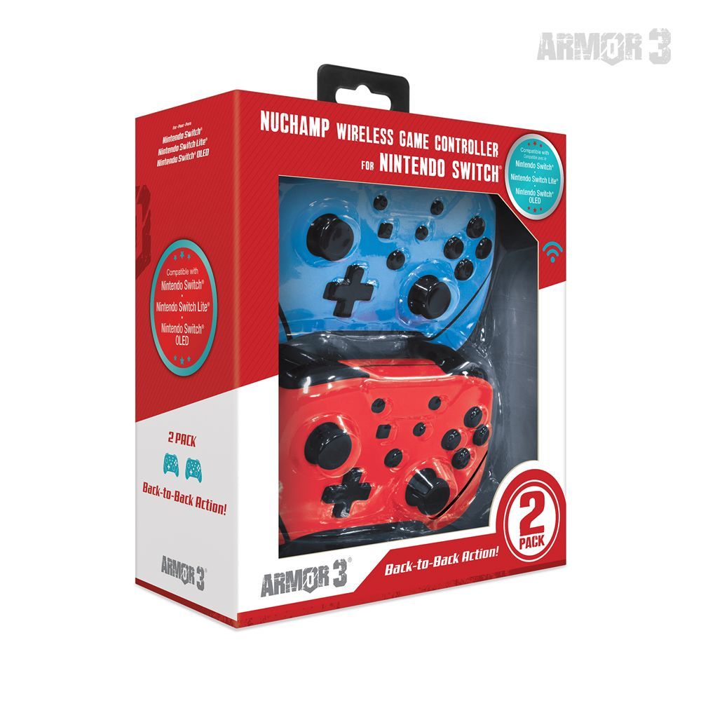 ARMOR3 NuChamp Nintendo Switch Gamepad Red/Blue (2-pack)