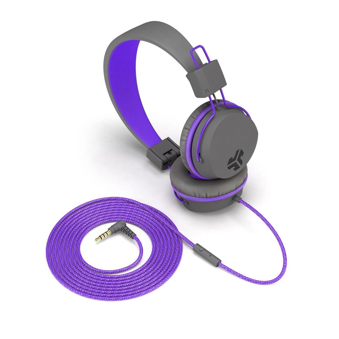 JLab JBuddies Studio On-Ear Folding Headset Graphite/Purple