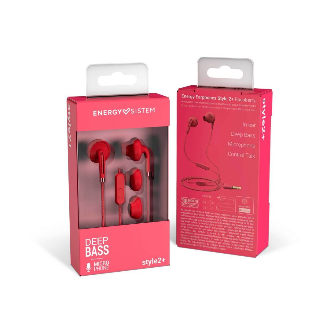 Energy Sistem Earphones Style 2+ Headset Raspberry