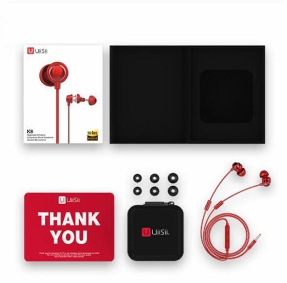 UiiSii K8 Gaming Earphone with Dual MIC Red