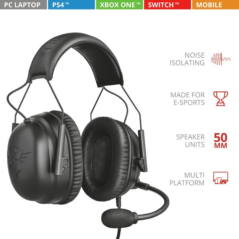 Trust GXT 444 Wayman Pro Gaming Headset Black