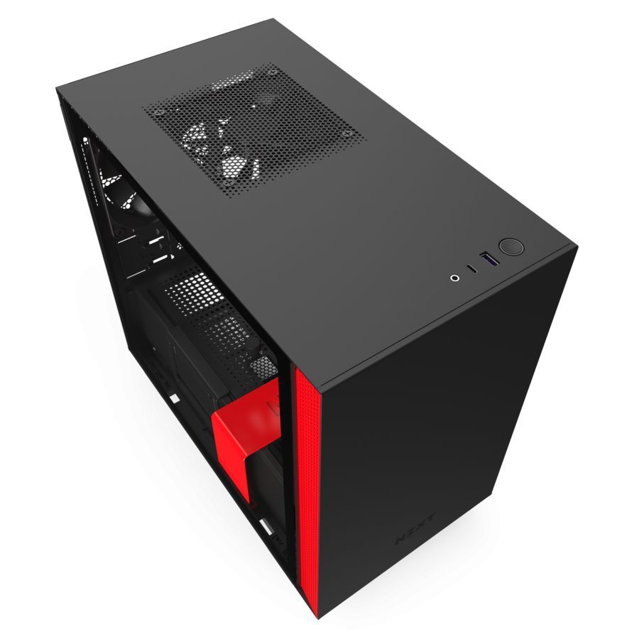 NZXT H210 Tempered Glass Matte Black/Red