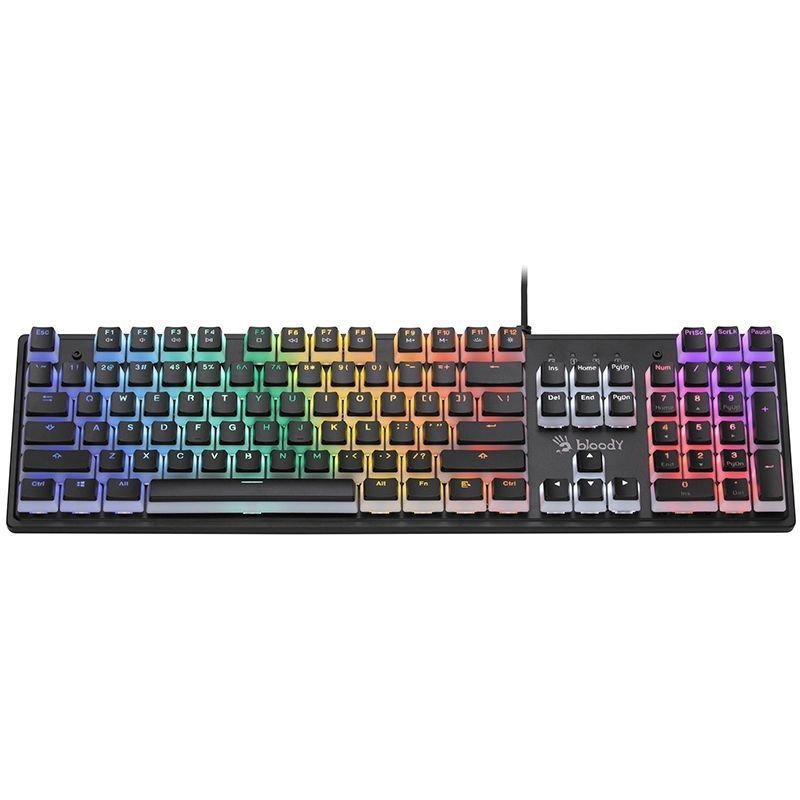 A4-Tech Bloody S510R Blue Switch Gamer Keyboard Pudding Black US