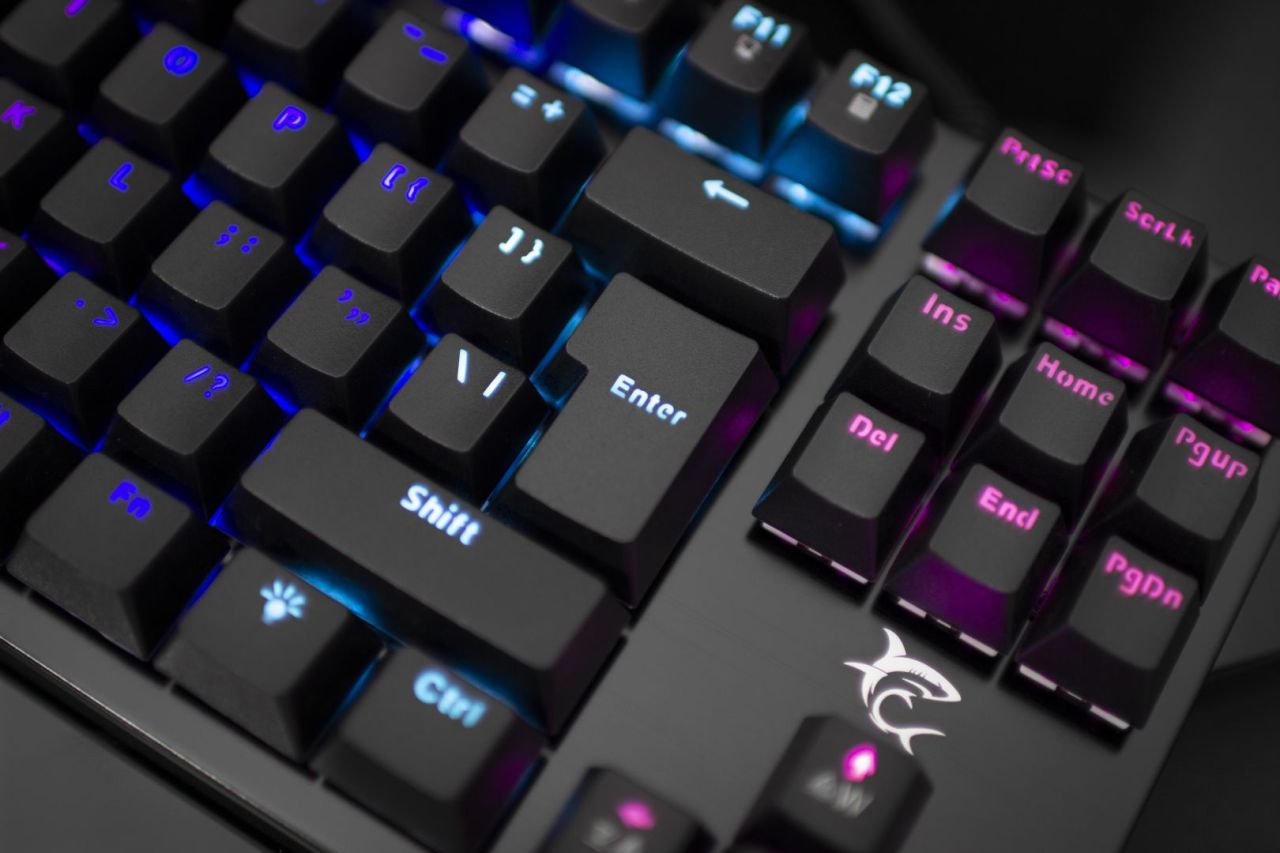 White Shark GK-1925 Spartan RGB Blue Switch Mechanical Keyboard Black US