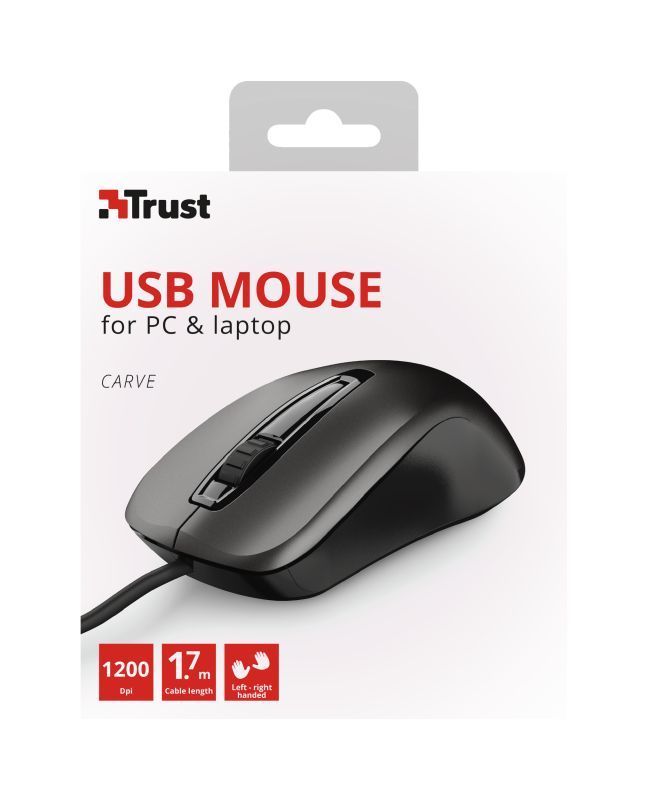 Trust Carve USB mouse Black