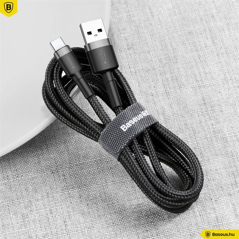 Baseus Cafule USB - USB-C adat/töltőkábel 2A 2m Grey/Black