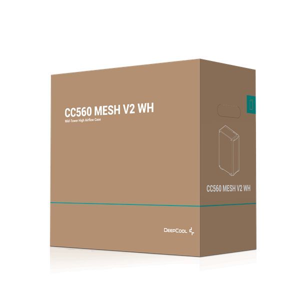 DeepCool CC560 MESH V2 Tempered Glass White