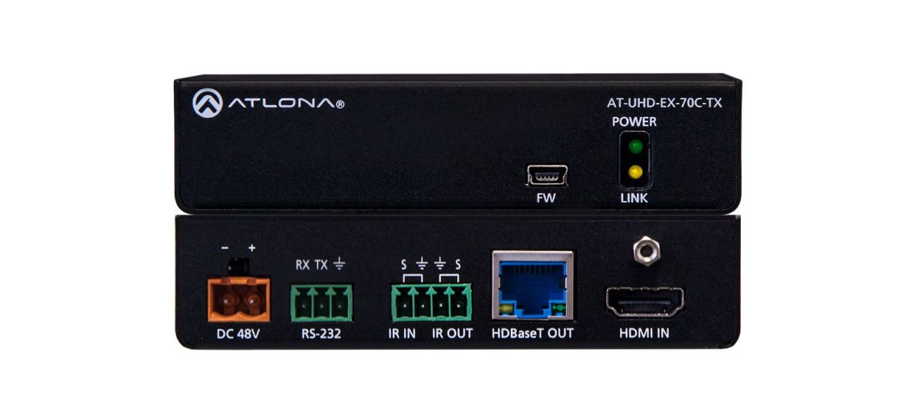 ATLONA AT-UHD-EX-70C-TX 4K/UHD HDMI Over HDBaseT Transmitter with Control and PoE